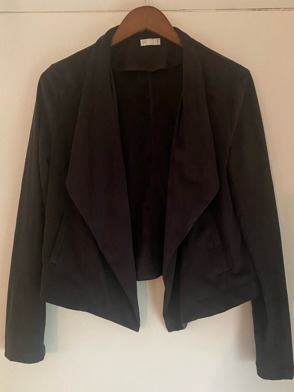 Gentle Fawn Faux Suede Black Draped Jacket